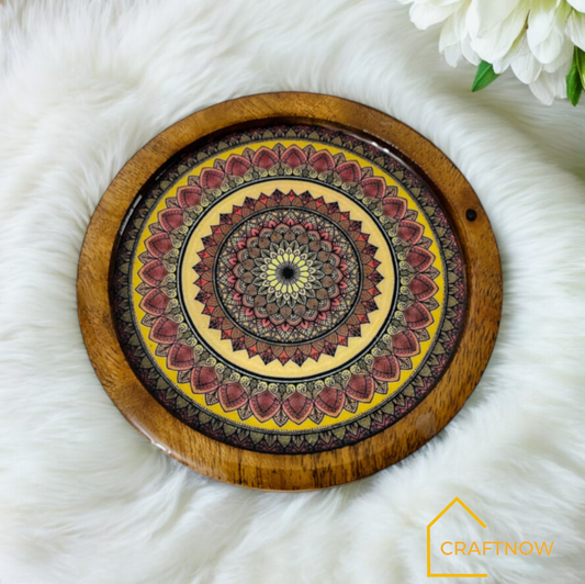 Premium Wooden Coasters Set of 4 with Holder