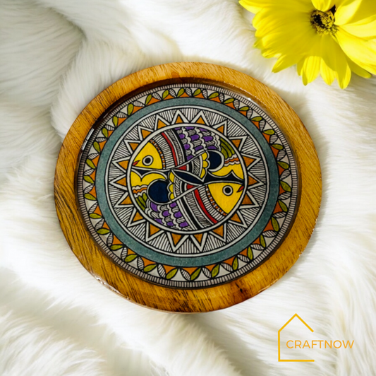 Premium Wooden Coasters Set of 4 with Holder