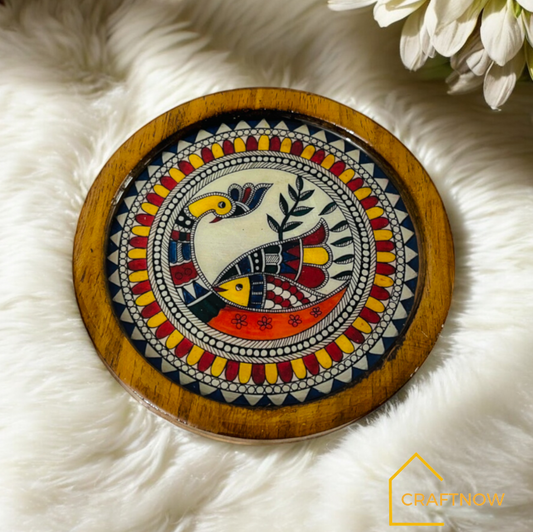 Premium Wooden Coasters Set of 4 with Holder