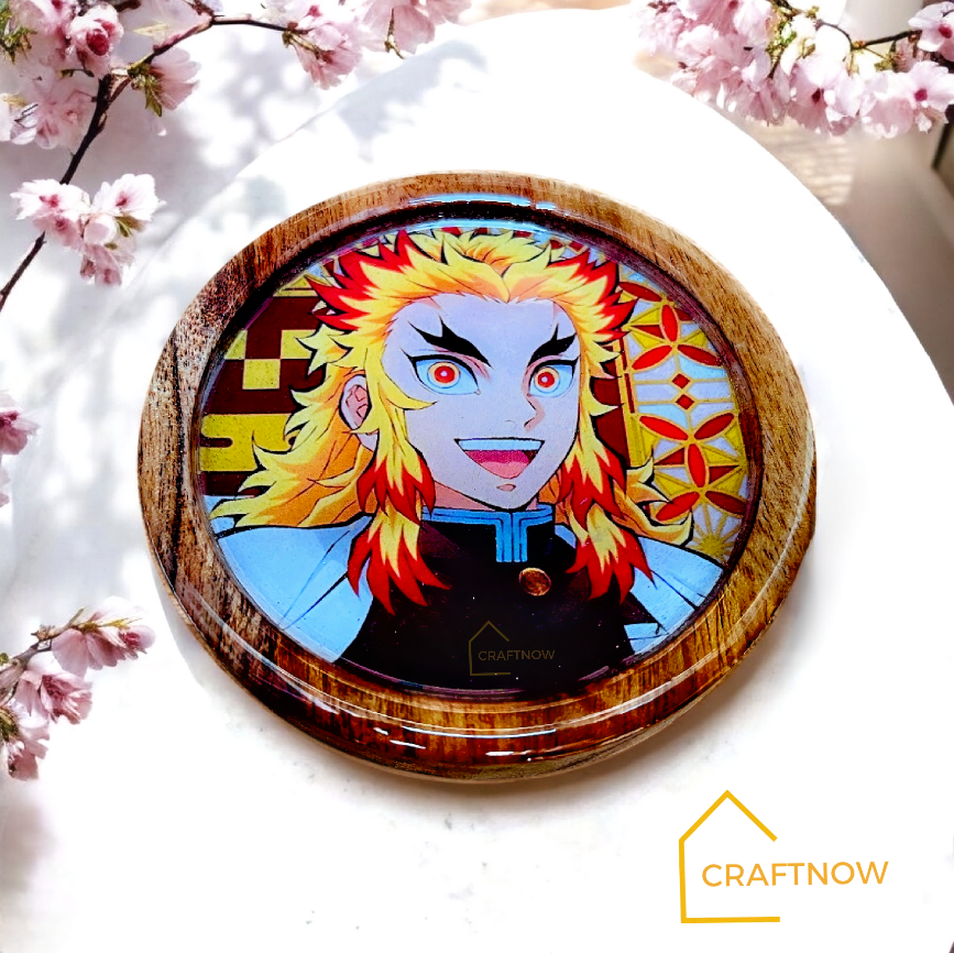 Premium Wooden Coasters Set of 6 with Holder