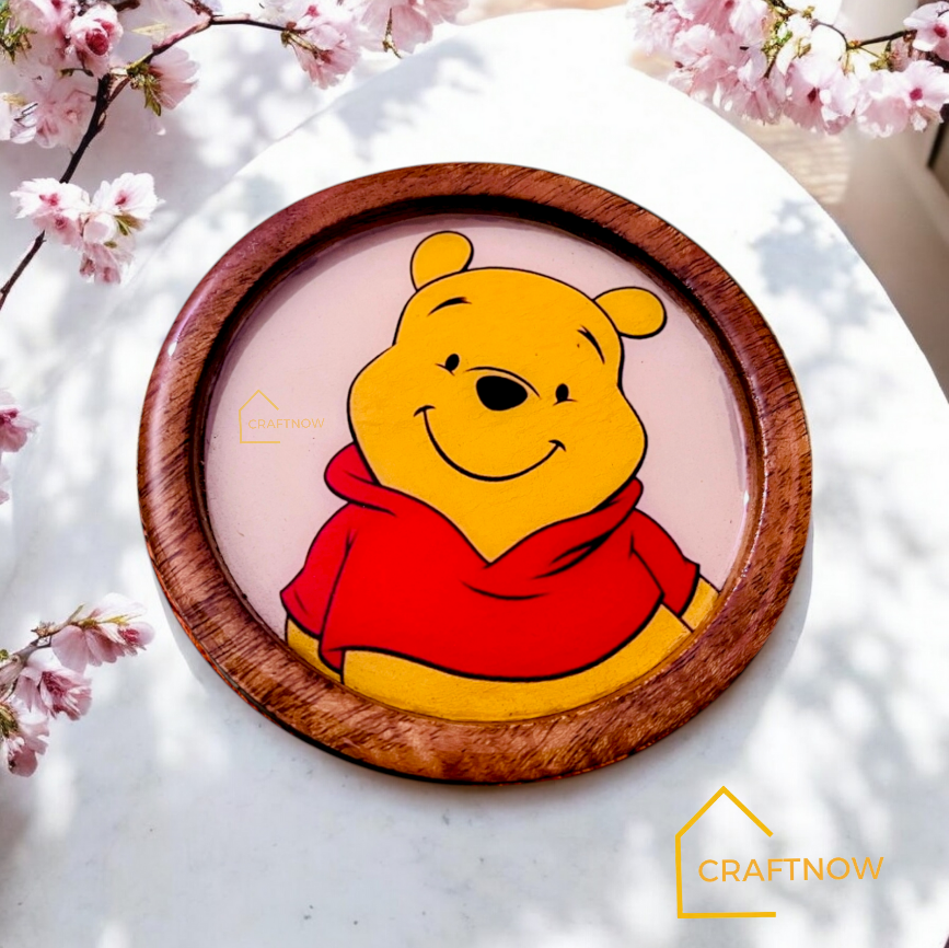 Premium Wooden Coasters Set of 4 with Holder
