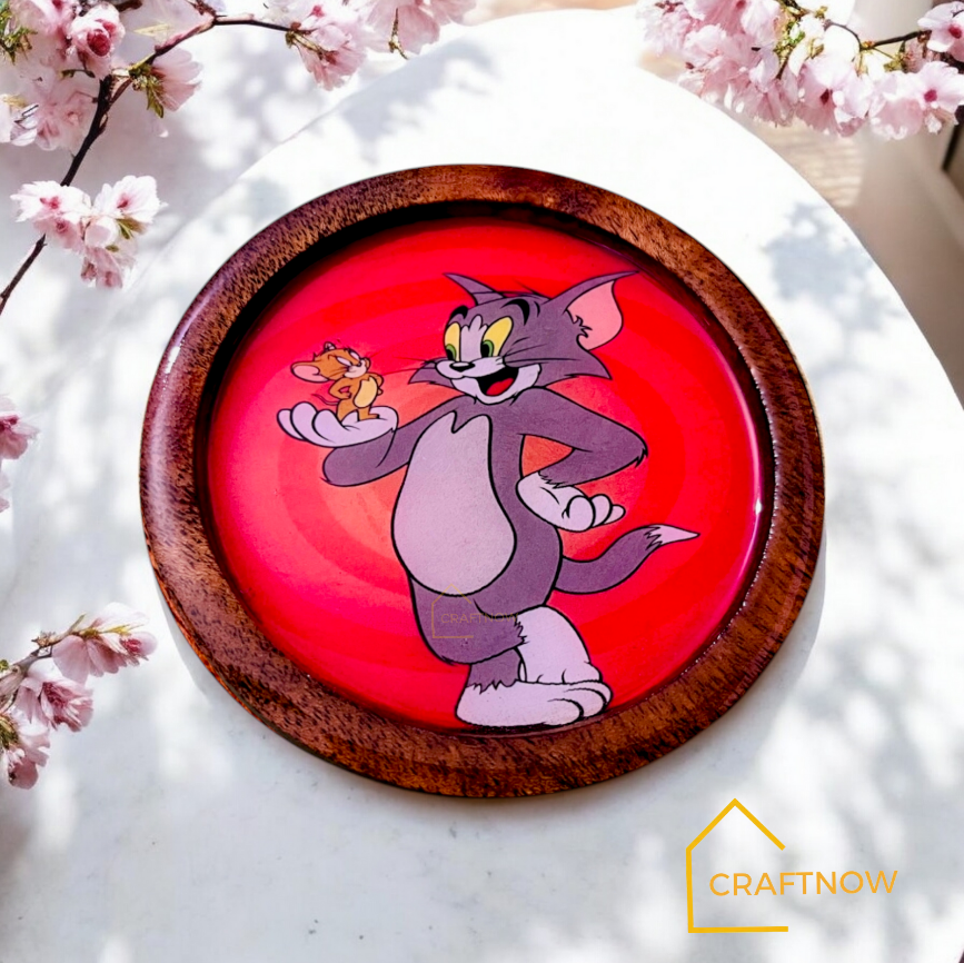 Premium Wooden Coasters Set of 6 with Holder