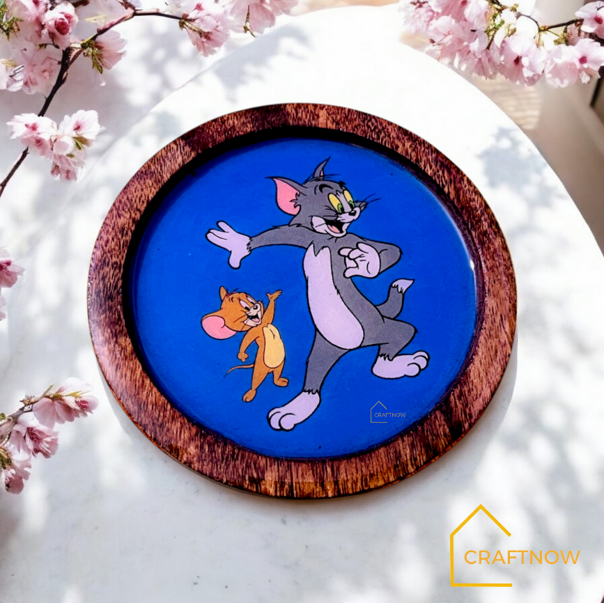 Premium Wooden Coasters Set of 6 with Holder
