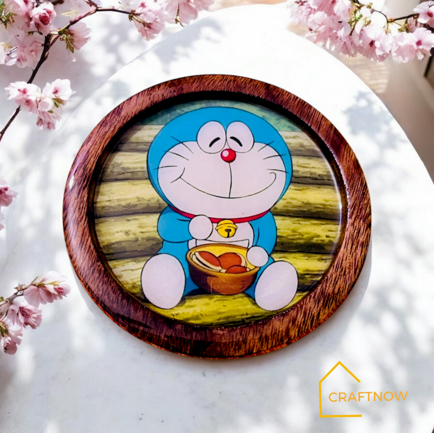 Premium Wooden Coasters Set of 6 with Holder