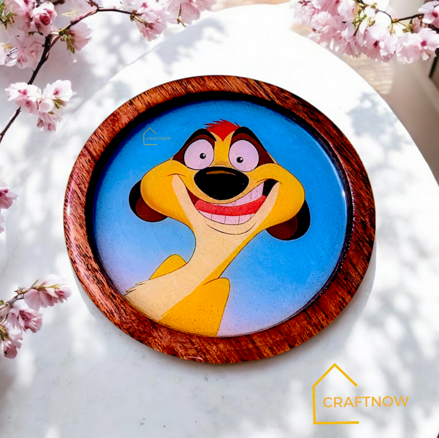 Premium Wooden Coasters Set of 4 with Holder