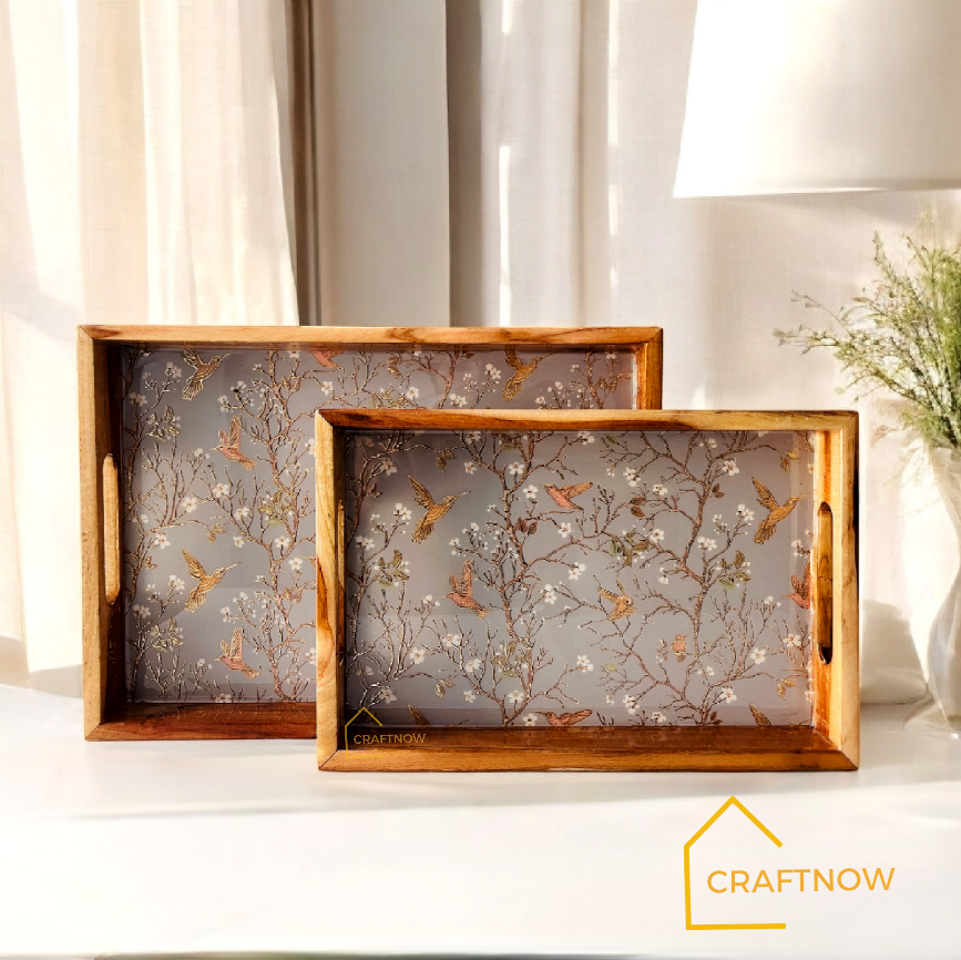 Premium Teakwood Serving Tray Set of 2