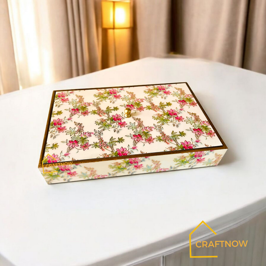 Wooden Dry Fruit /Candy Box with 6 Compartment