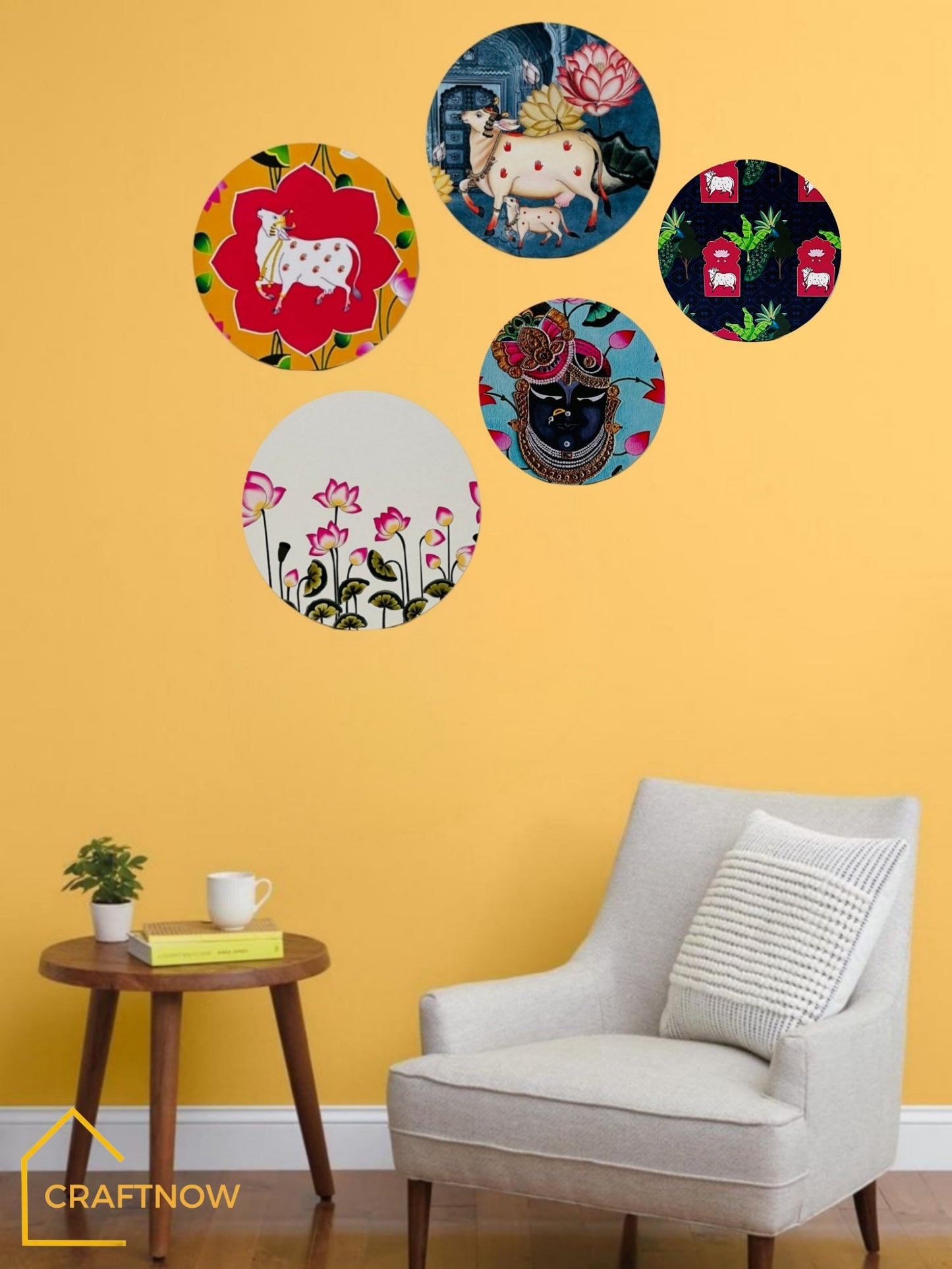 Round Wall Plate Set of 5