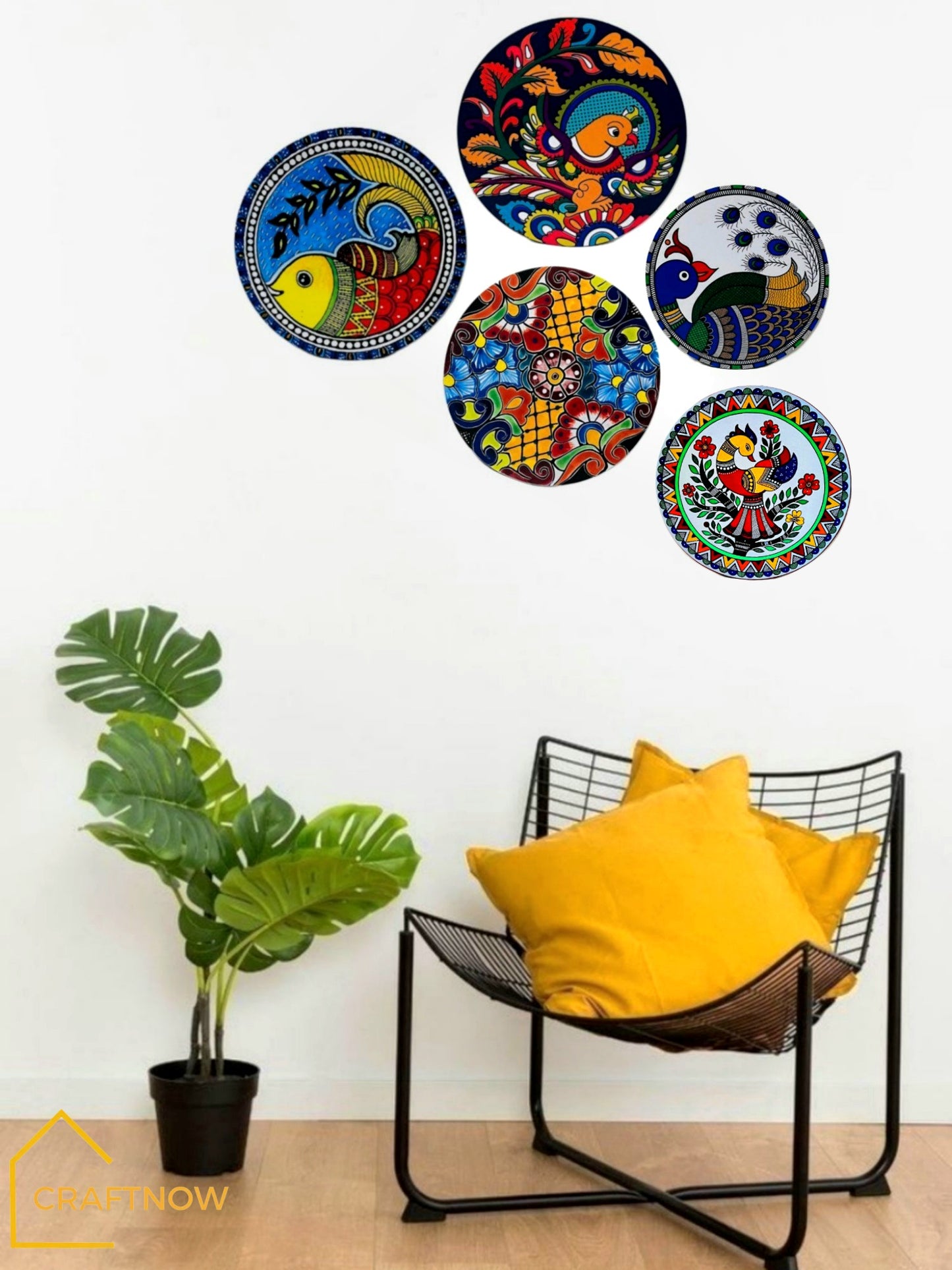 Round Wall Plate Set of 5