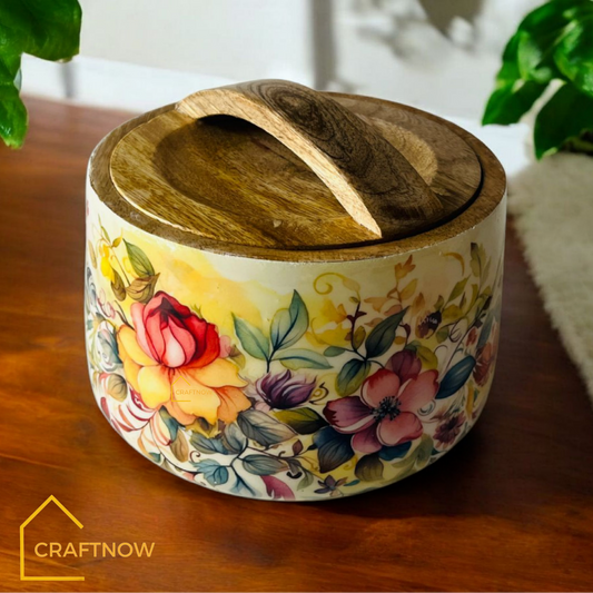 Wooden Air Tight Bowl Jar