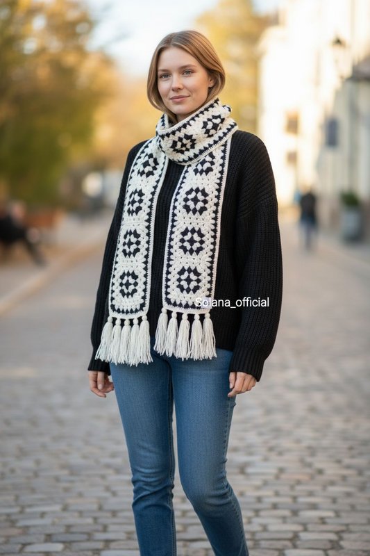 Cozy Granny Square Mufflar❄️🧣