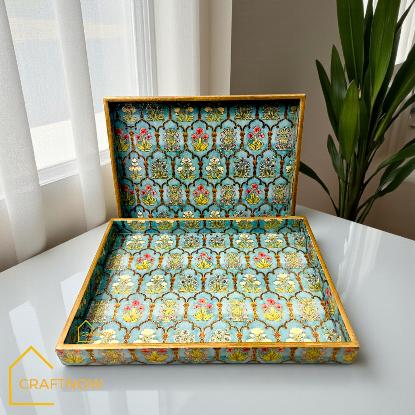 Premium Wooden Serving Tray Set of 2