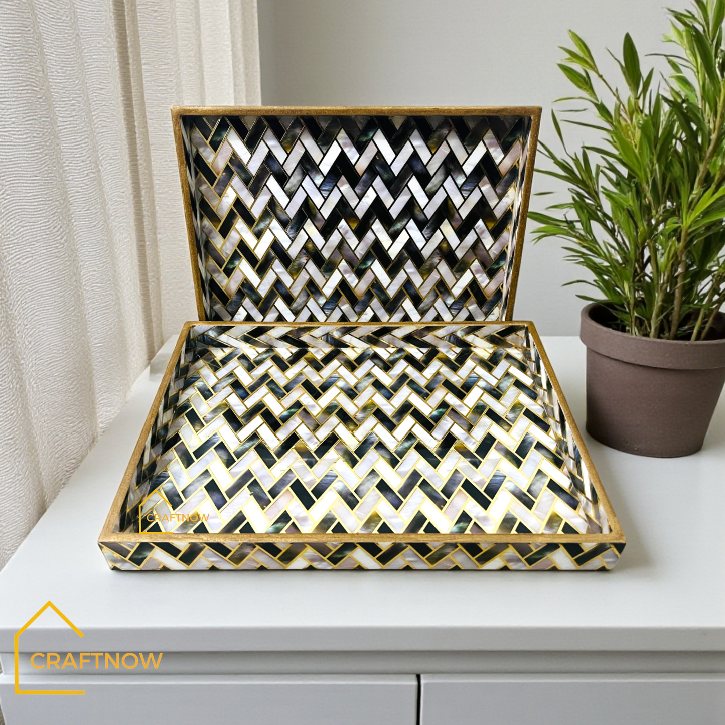 Premium Wooden Serving Tray Set of 2