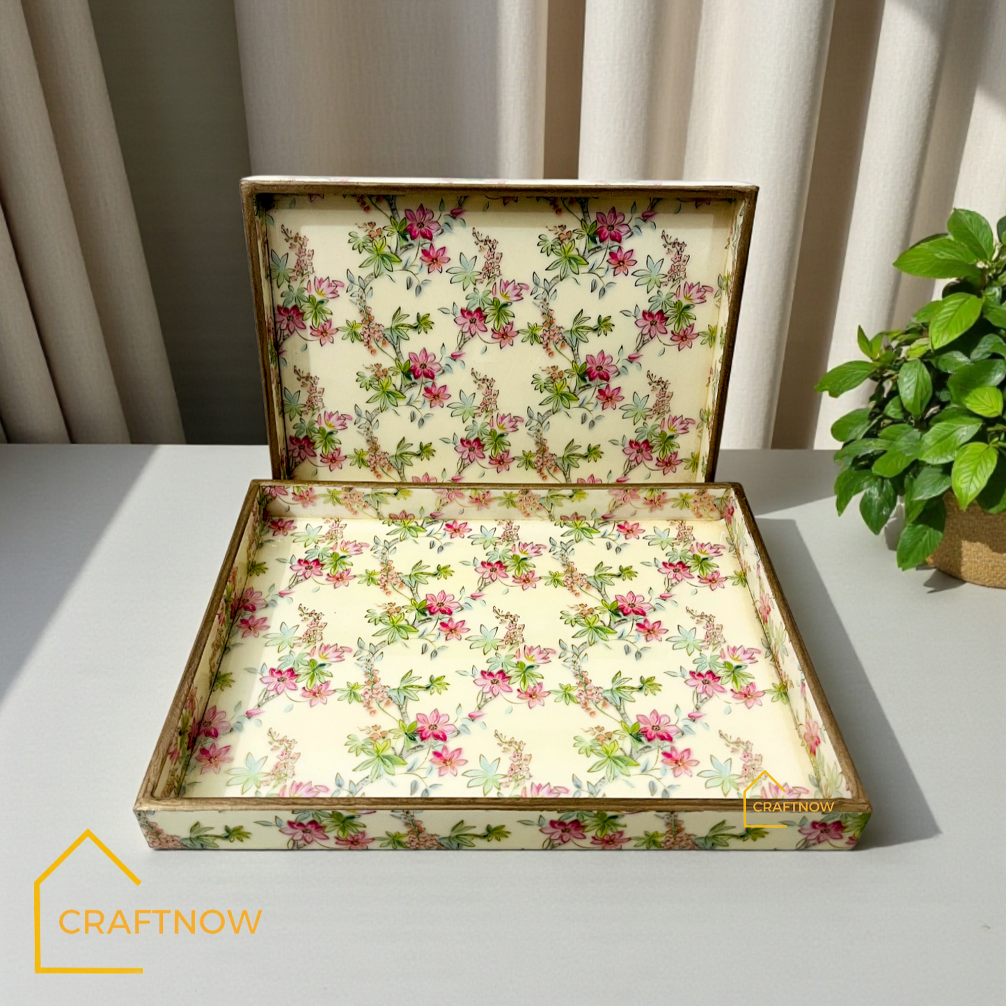 Premium Wooden Serving Tray Set of 2