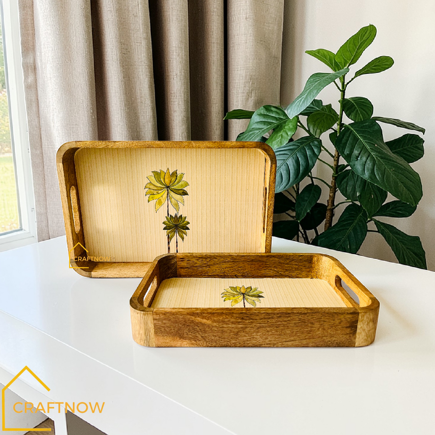 Premium Mangowood Serving Tray Set of 2