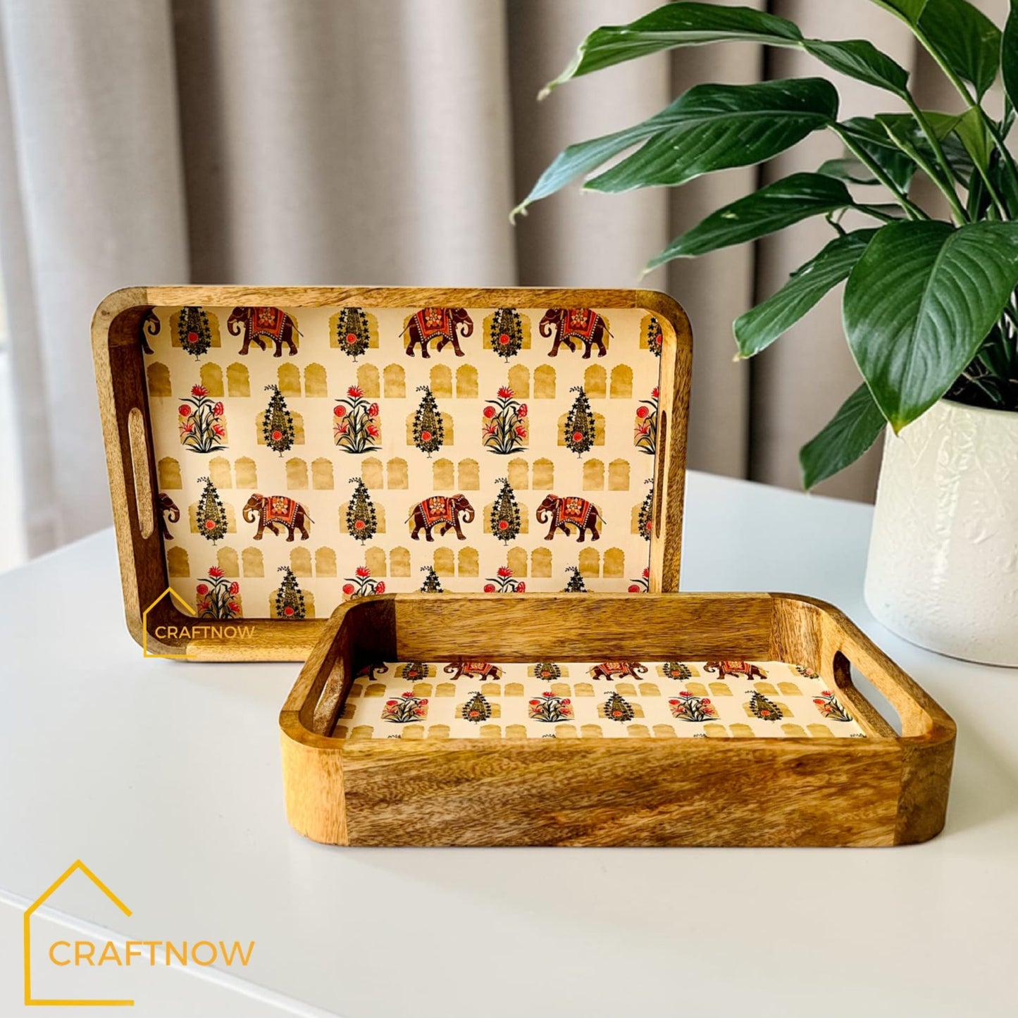 Premium Mangowood Serving Tray Set of 2