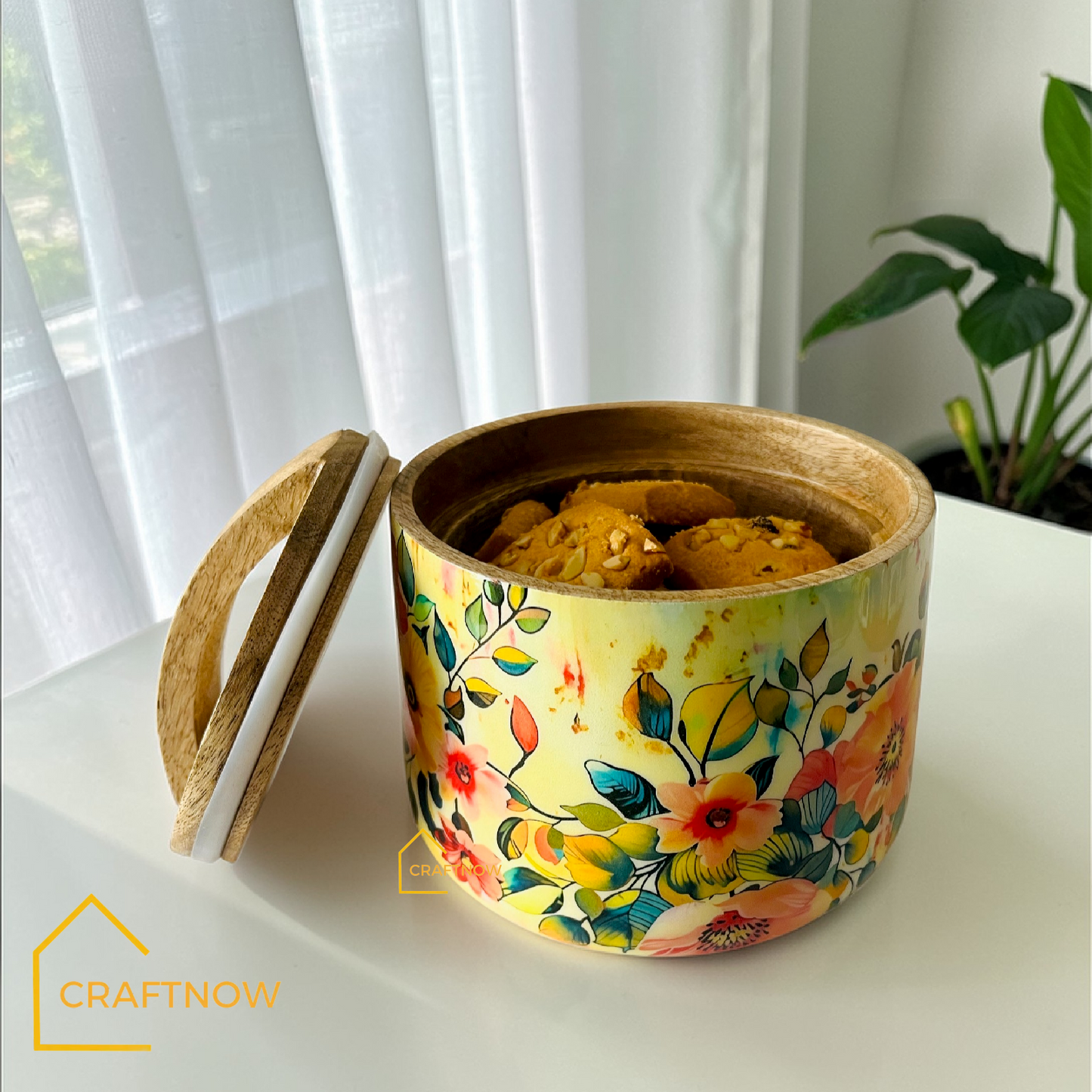 Wooden Air Tight Bowl Jar