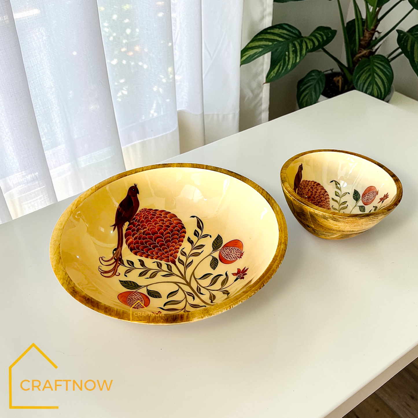 Premium Wooden Serving Bowl Set of 2