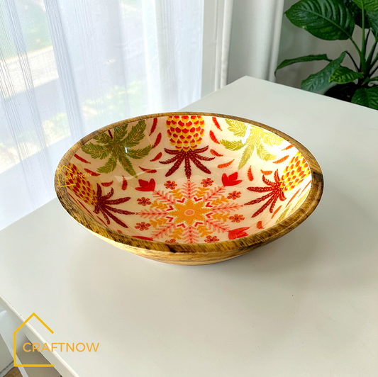 Wooden Serving Bowl with Server Set