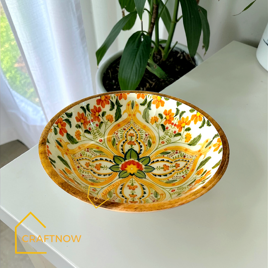 Wooden Serving Bowl with Server Set