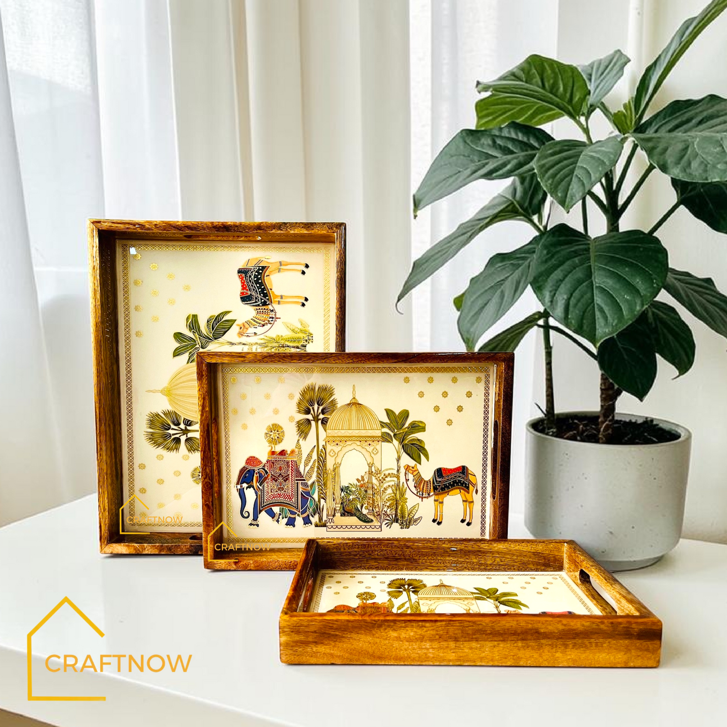Premium Mangowood Serving Tray Set of 3