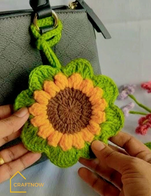 Crochet Sunflower Bagcharm