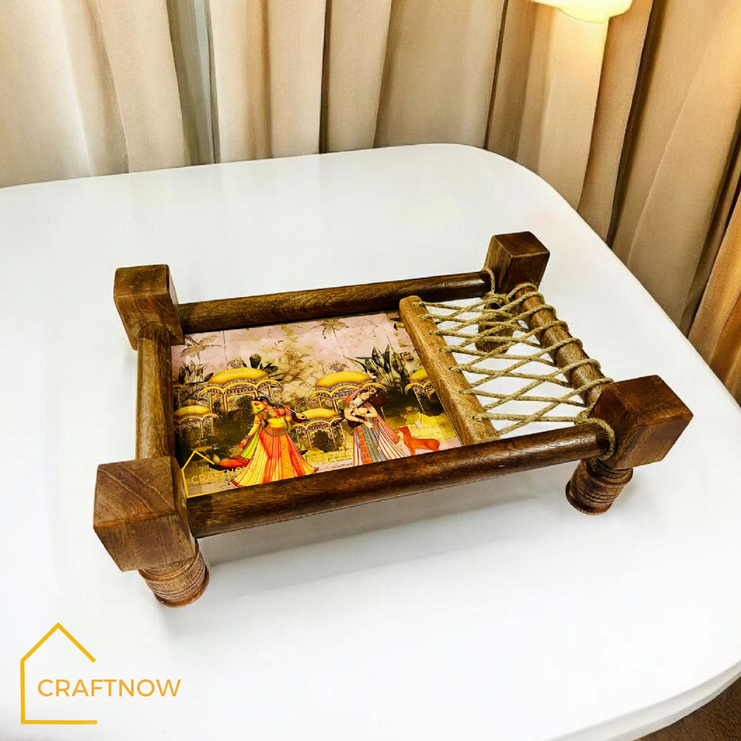 Wooden Serving Khatiya / Charpai Platter