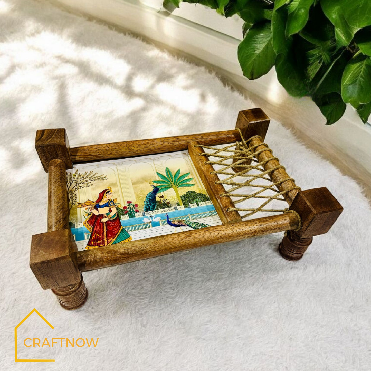 Wooden Serving Khatiya / Charpai Platter
