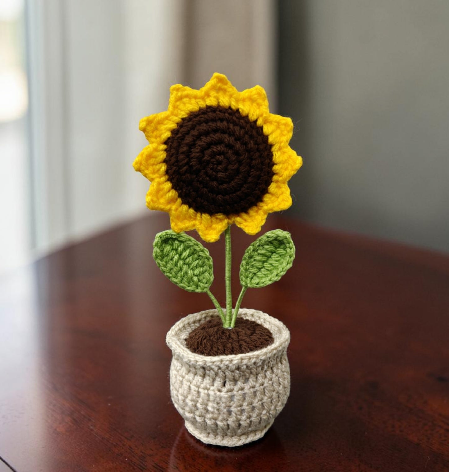 Crochet Sunflower Pot