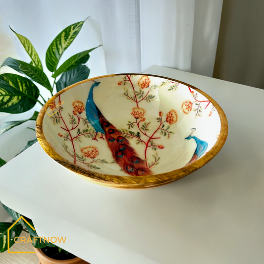 Wooden Serving Bowl with Server Set