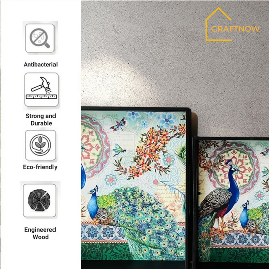 Premium Wooden Square Tray Set of 3