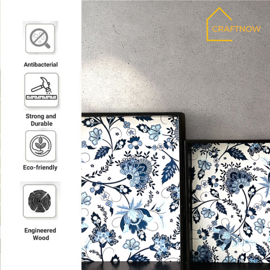 Premium Wooden Square Tray Set of 3