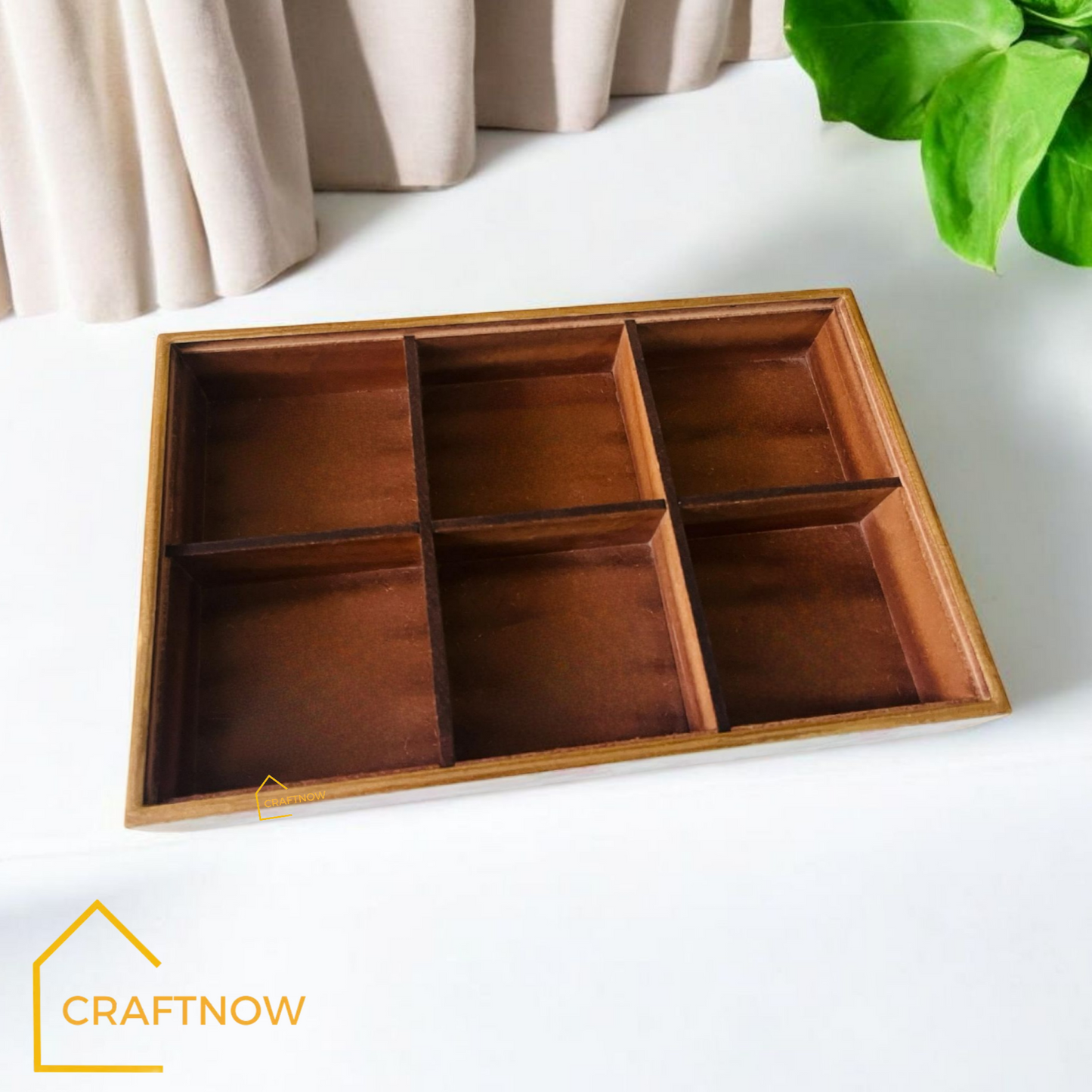Wooden Dry Fruit /Candy Box with 6 Compartment