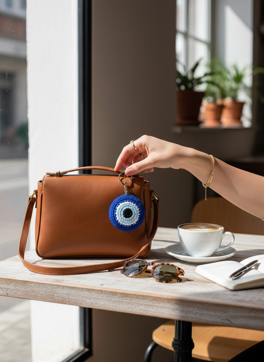 Crochet Evil Eye Keychain & Bagcharm