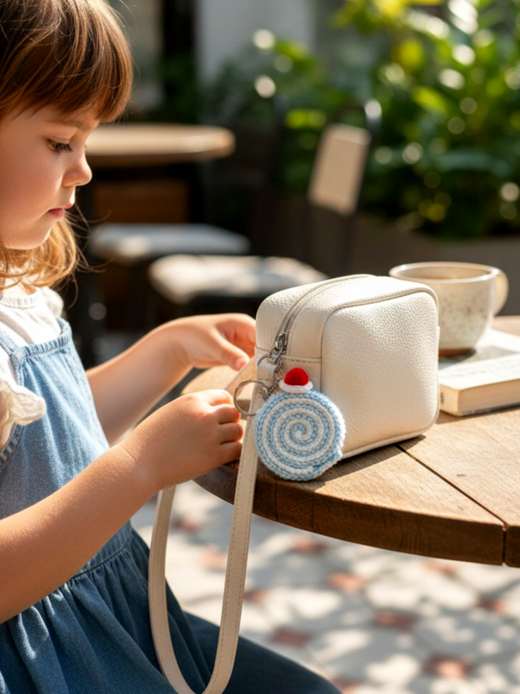 Crochet Swiss- Roll Keychain & Bagcharm