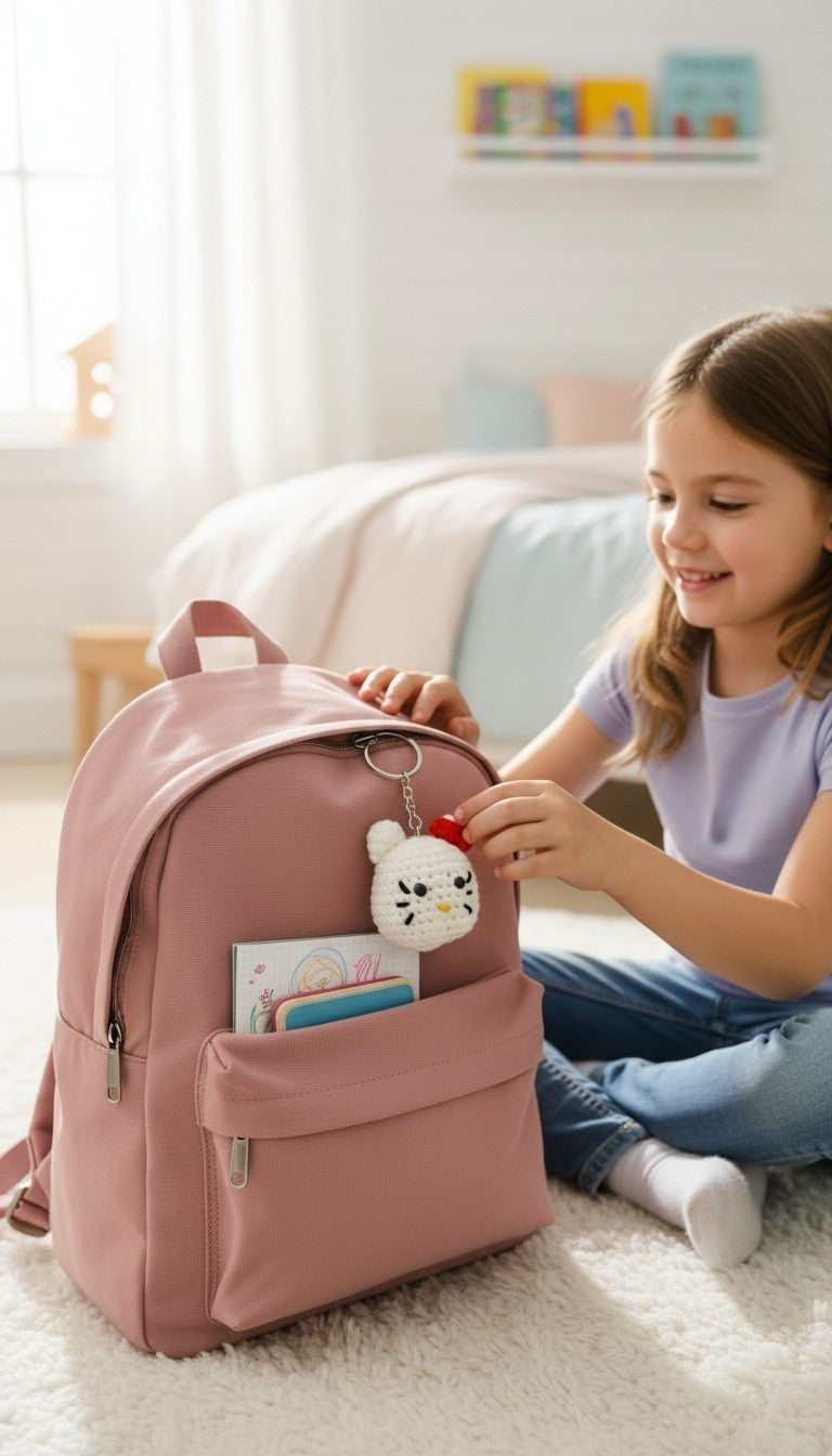 Crochet Hello Kitty Keychain & Bagcharm