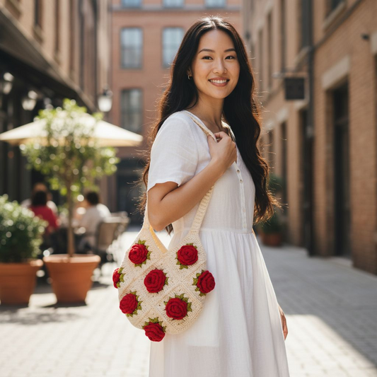 Pinteresty Crochet Rose Bag