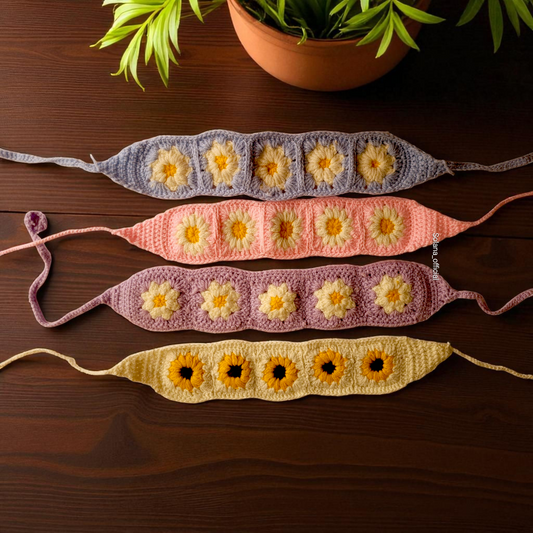 Crochet Daisy Hairband
