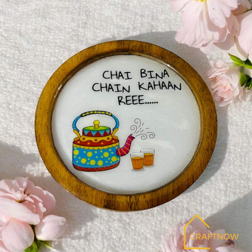 Wooden Coasters Set of 4 with Holder