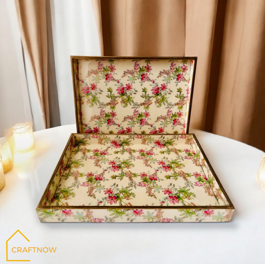 Premium Wooden Serving Tray Set of 2