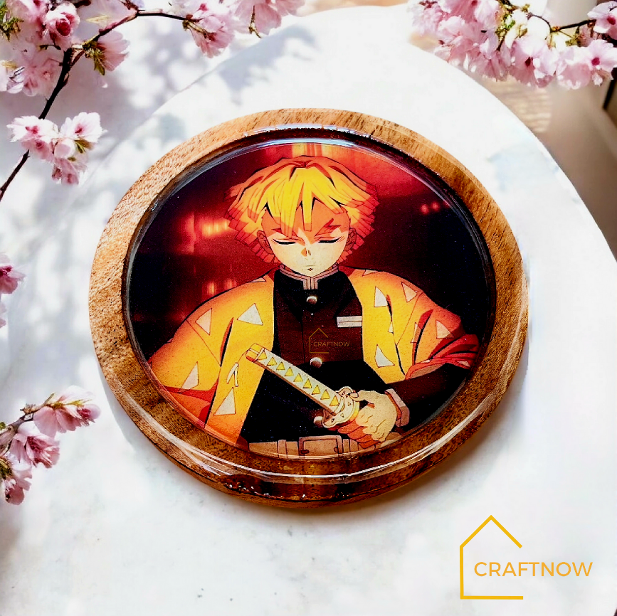 Premium Wooden Coasters Set of 6 with Holder