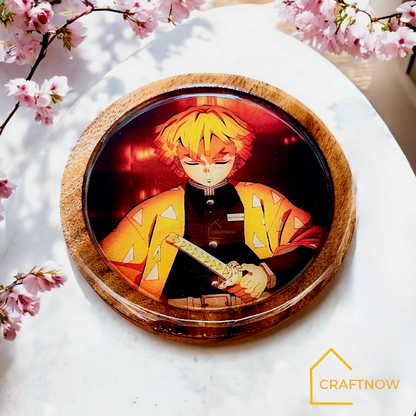 Premium Wooden Coasters Set of 6 with Holder