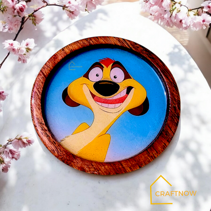 Premium Wooden Coasters Set of 6 with Holder