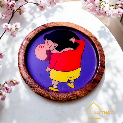 Premium Wooden Coasters Set of 6 with Holder