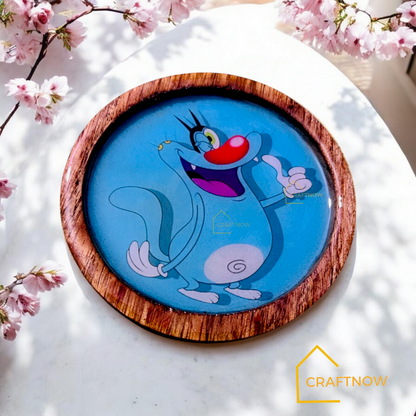 Premium Wooden Coasters Set of 6 with Holder