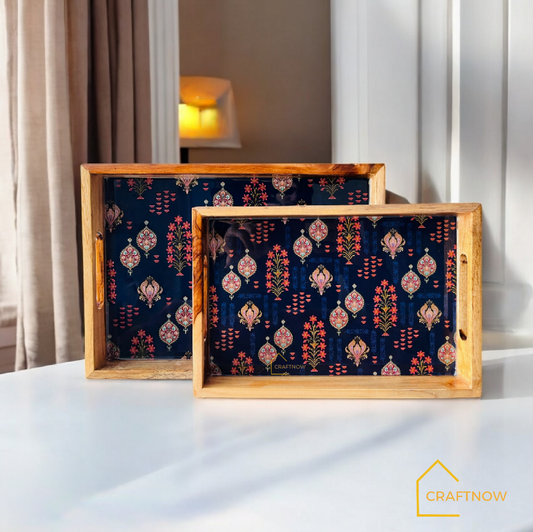 Premium Teakwood Serving Tray Set of 2