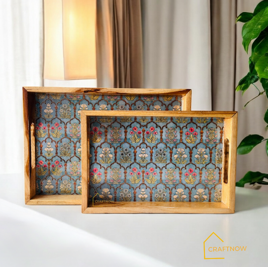 Premium Teakwood Serving Tray Set of 2