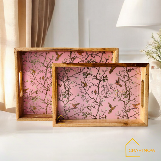 Premium Teakwood Serving Tray Set of 2