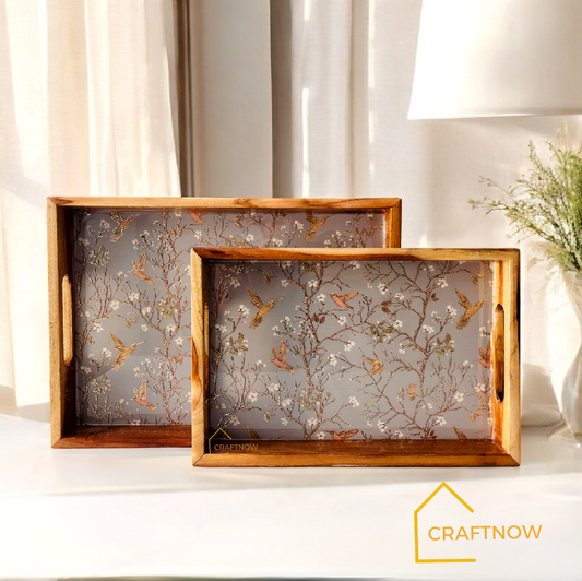 Premium Teakwood Serving Tray Set of 2
