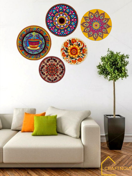 Round Wall Plate Set of 5